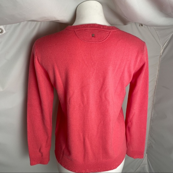 Valentino PINK IS PUNK pink and black graphic lightweight wool cashmere sweater - Picture 5 of 14